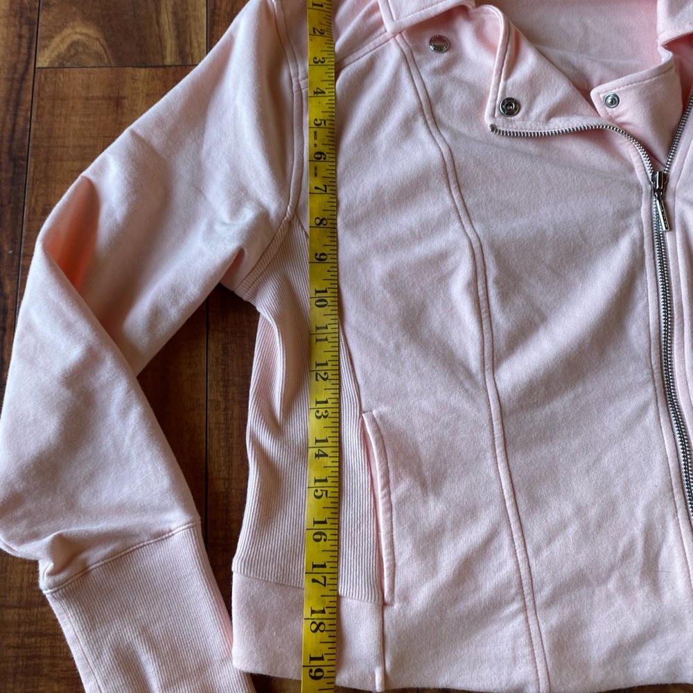 H by Halston Pink Moto Jacket - Lightweight Biker Style 12 - Picture 7 of 7